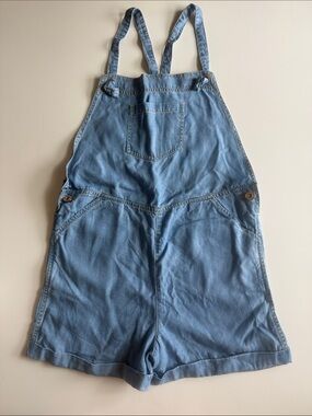 Matilda Jane (435) Light Blue Denim Chambray Overall Shorts Sz 12 NWT